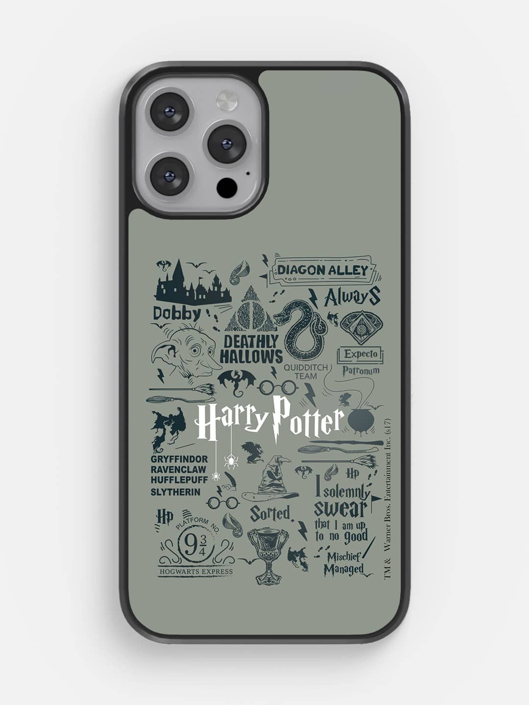 Harry Potter Infographic Grey - iPhone 13 Pro Bumper Cover
