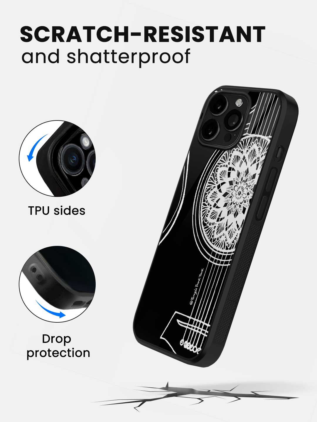 Guitar White - iPhone 13 Pro Glass Cover