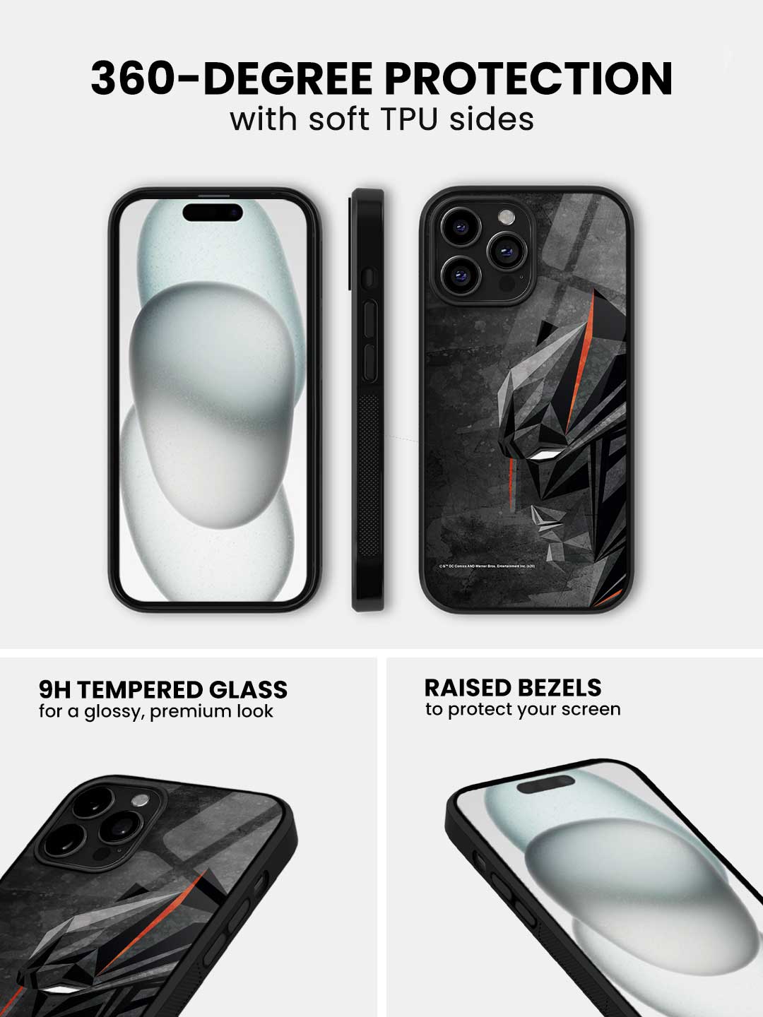 Batman Geometric - iPhone 13 Pro Glass Cover