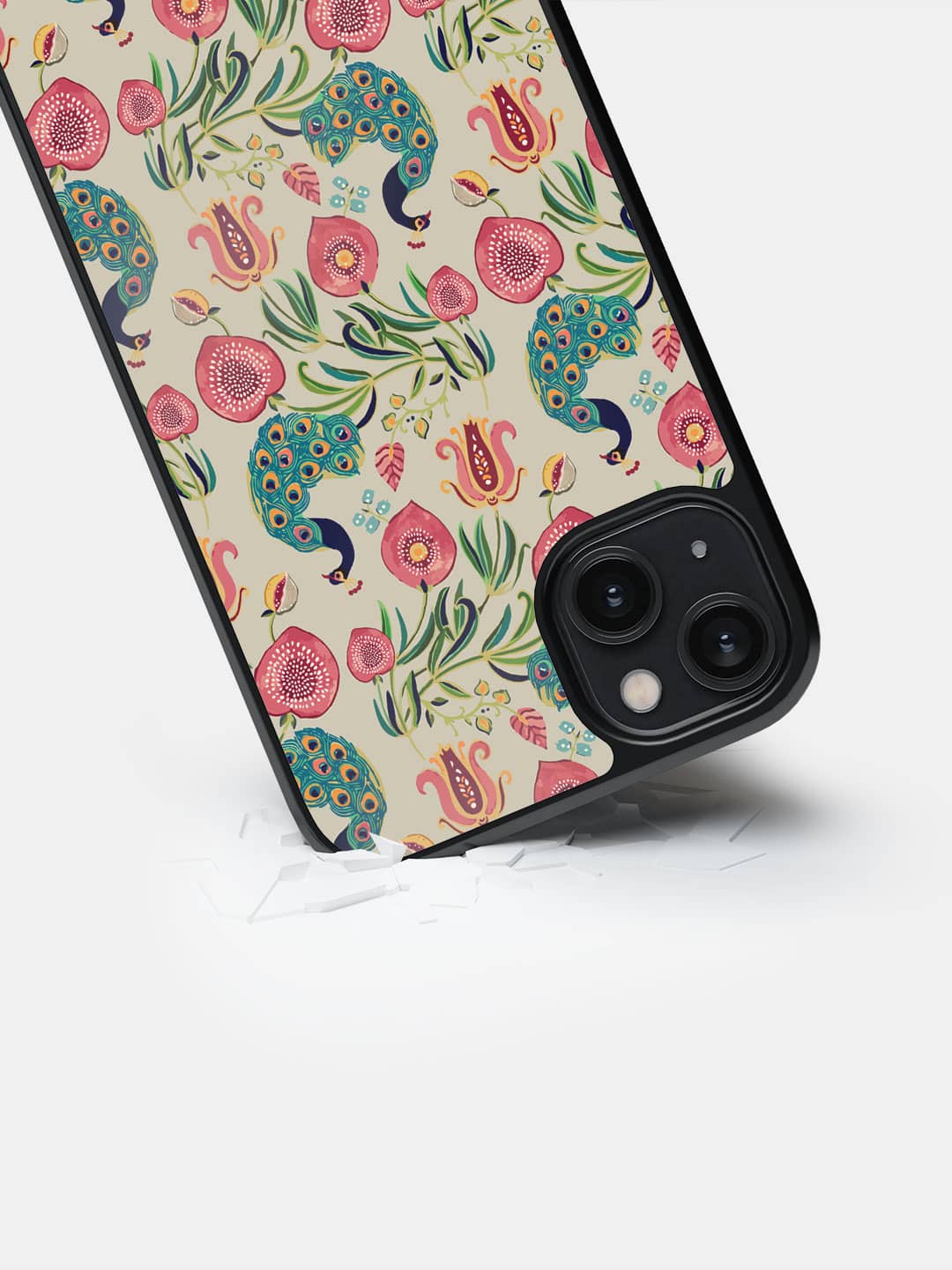 Payal Singhal Anaar and Mor Beige - iPhone 14 Plus Bumper Cover