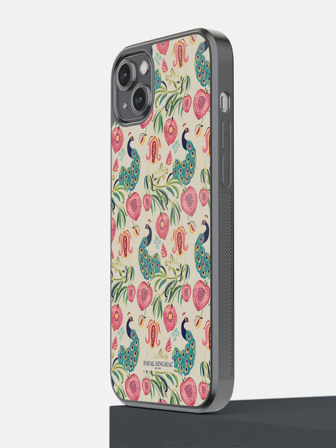 Payal Singhal Anaar and Mor Beige - iPhone 14 Plus Bumper Cover