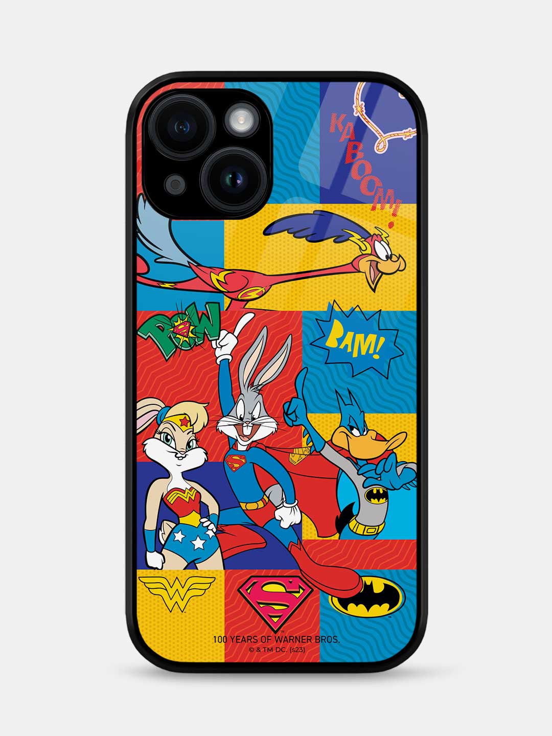 Justice League Shuffle - iPhone 15 Plus Glass Cover