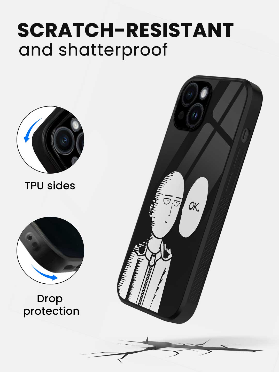 Saitama not Impressed - iPhone 14 Plus Glass Cover