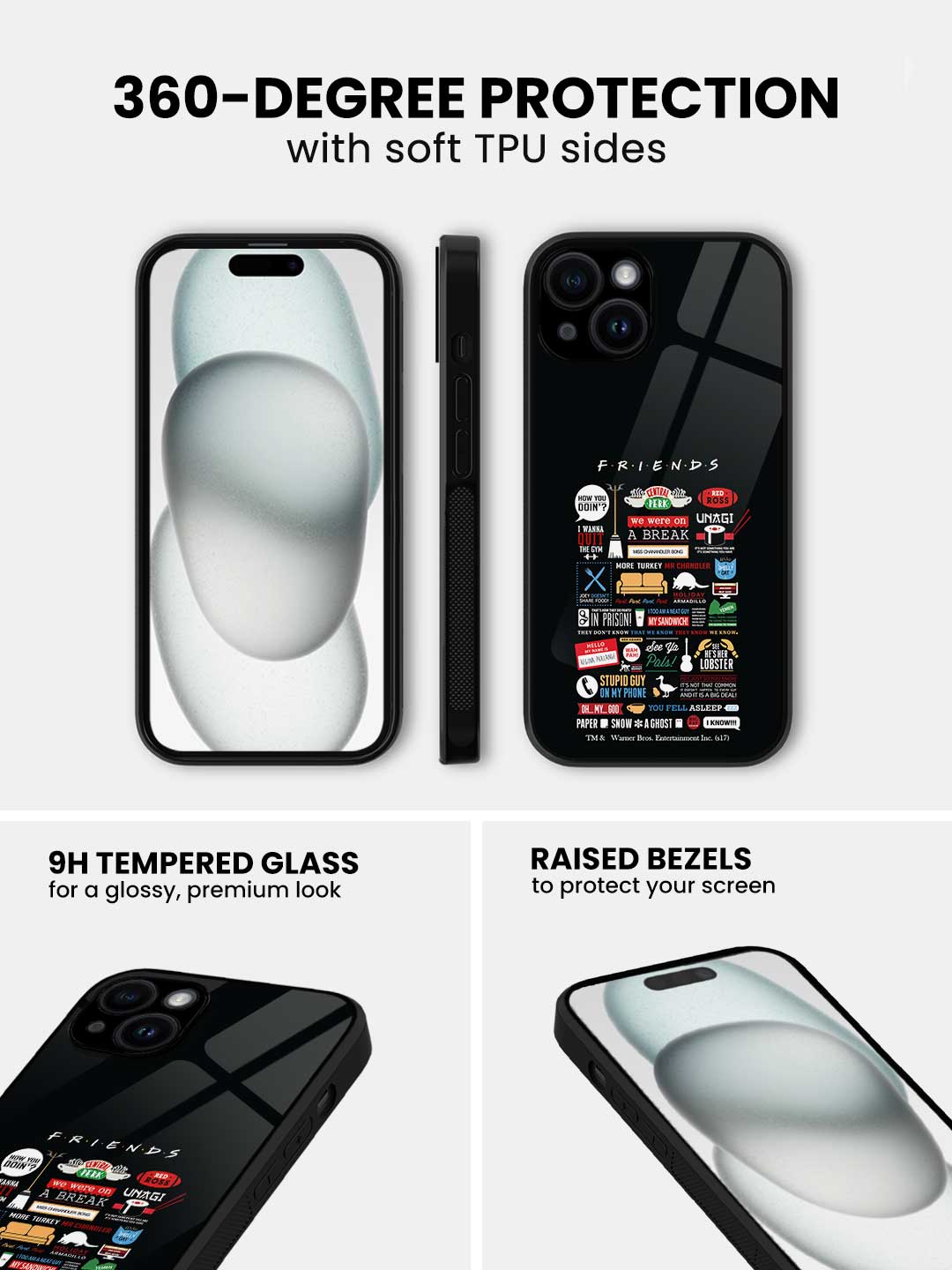 Friends Infographic - iPhone 15 Plus Glass Cover