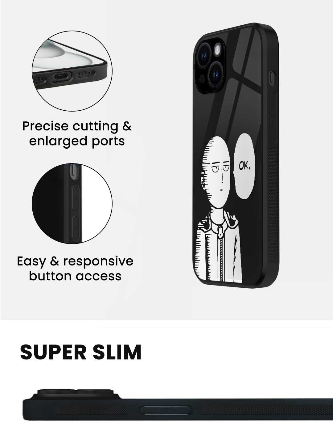 Saitama not Impressed - iPhone 14 Plus Glass Cover