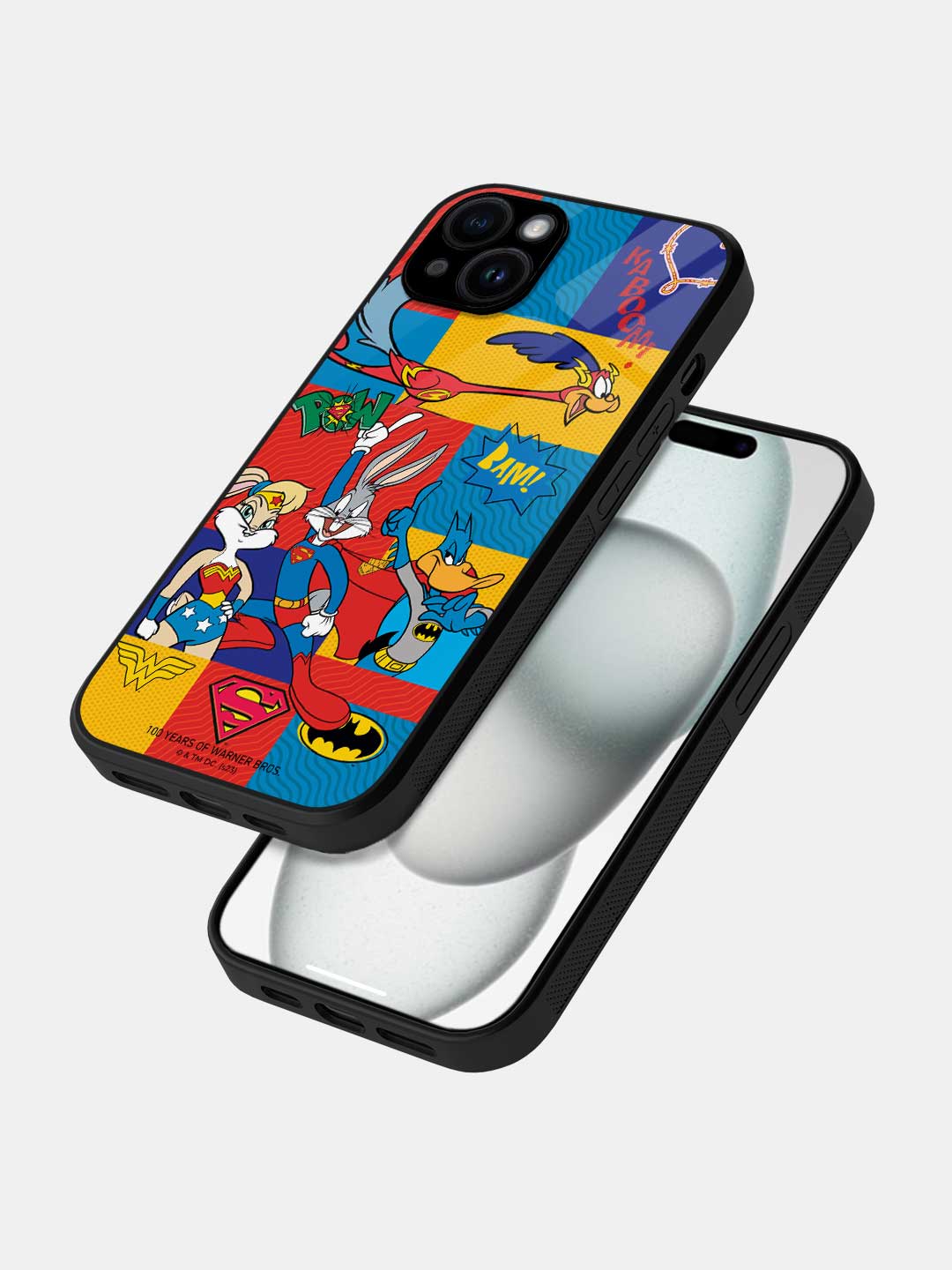 Justice League Shuffle - iPhone 15 Plus Glass Cover