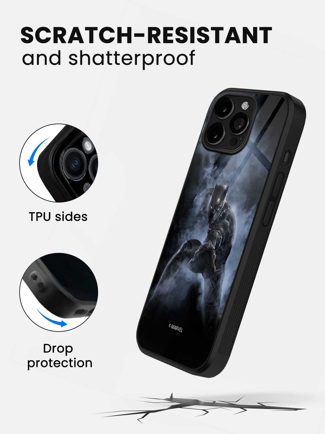 Black Panther Attack - iPhone 14 Pro Max Glass Cover