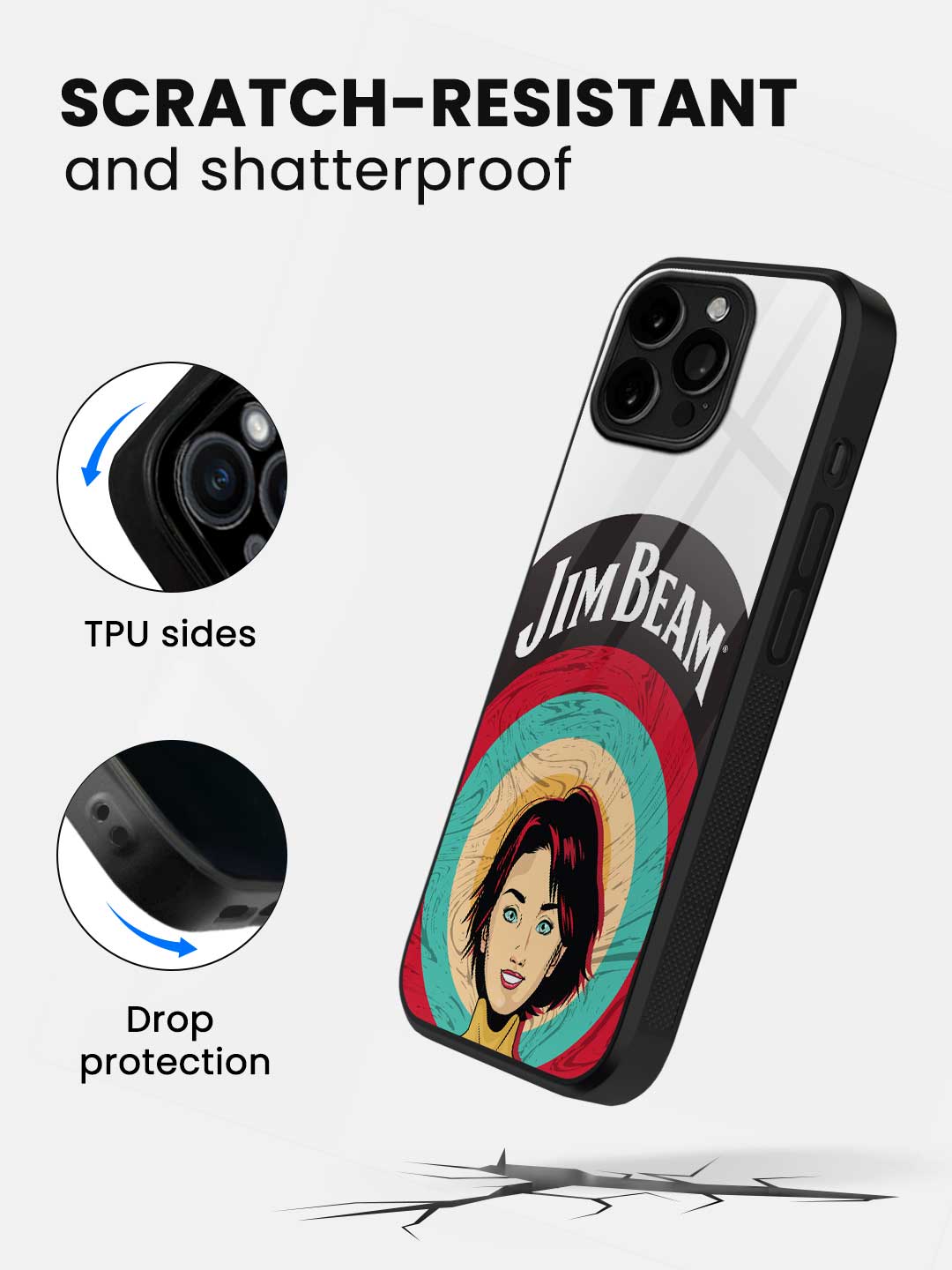 Jim Beam Character White - iPhone 14 Pro Max Glass Cover