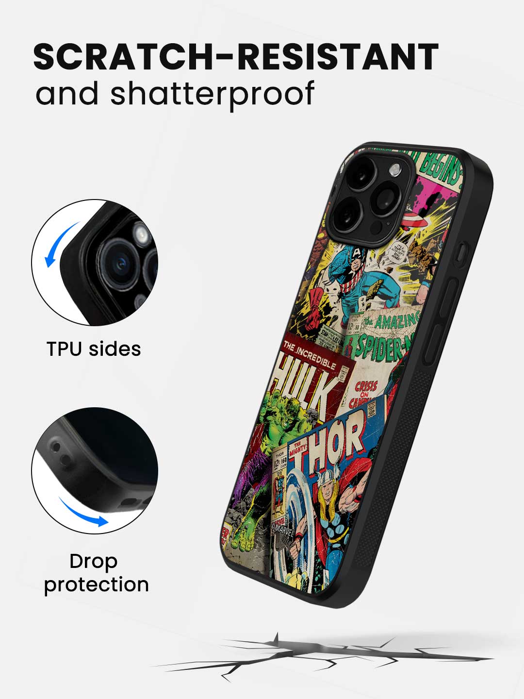 Marvel Comics Collection - iPhone 15 Pro Max Glass Cover