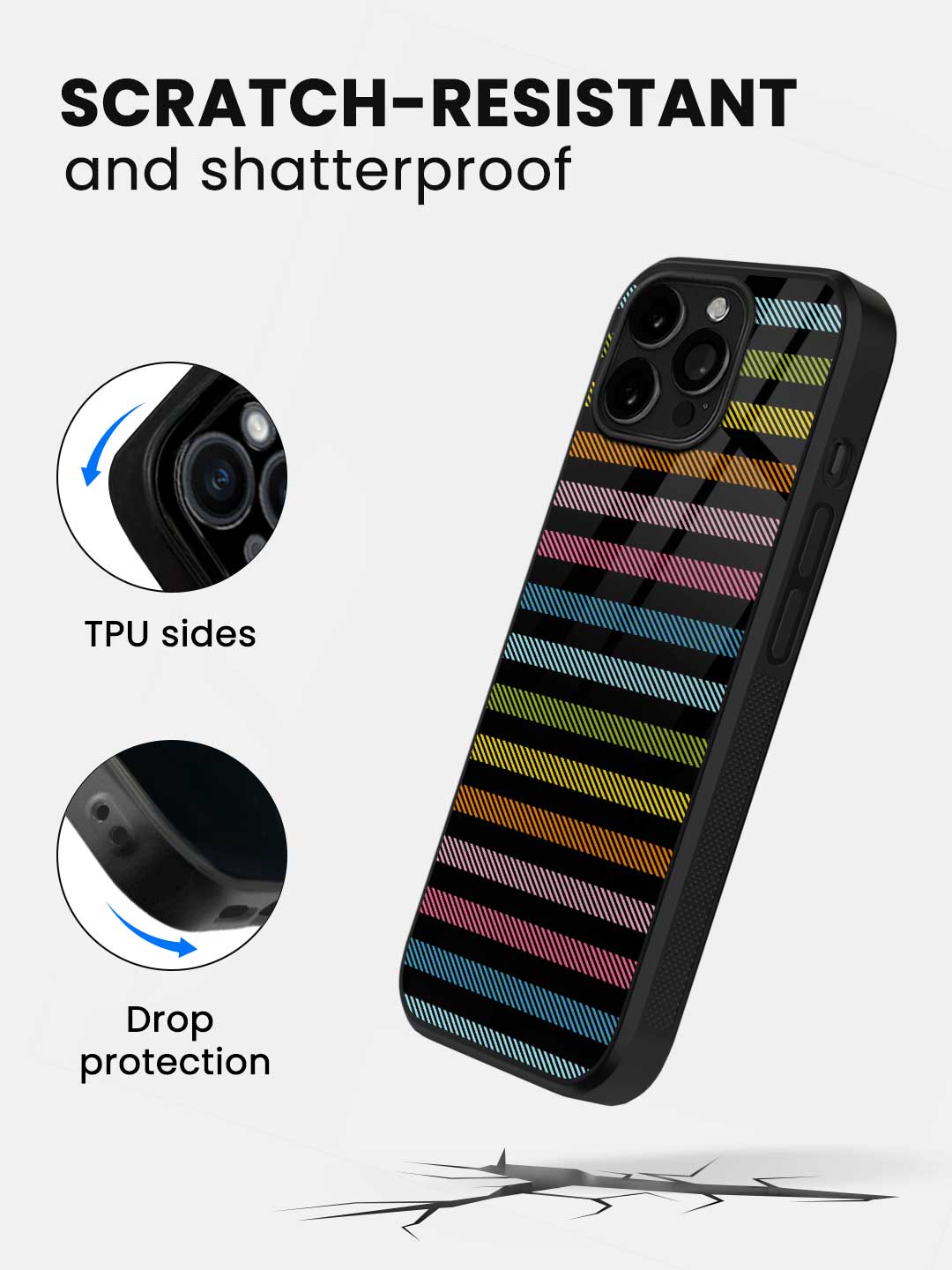 Stripes All the Way - iPhone 15 Pro Max Glass Cover