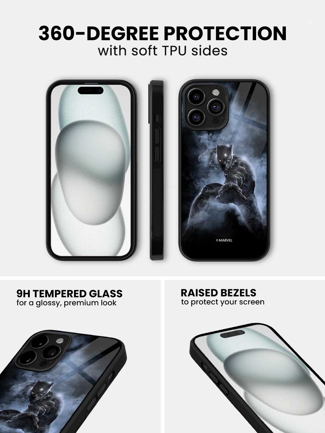 Black Panther Attack - iPhone 14 Pro Max Glass Cover