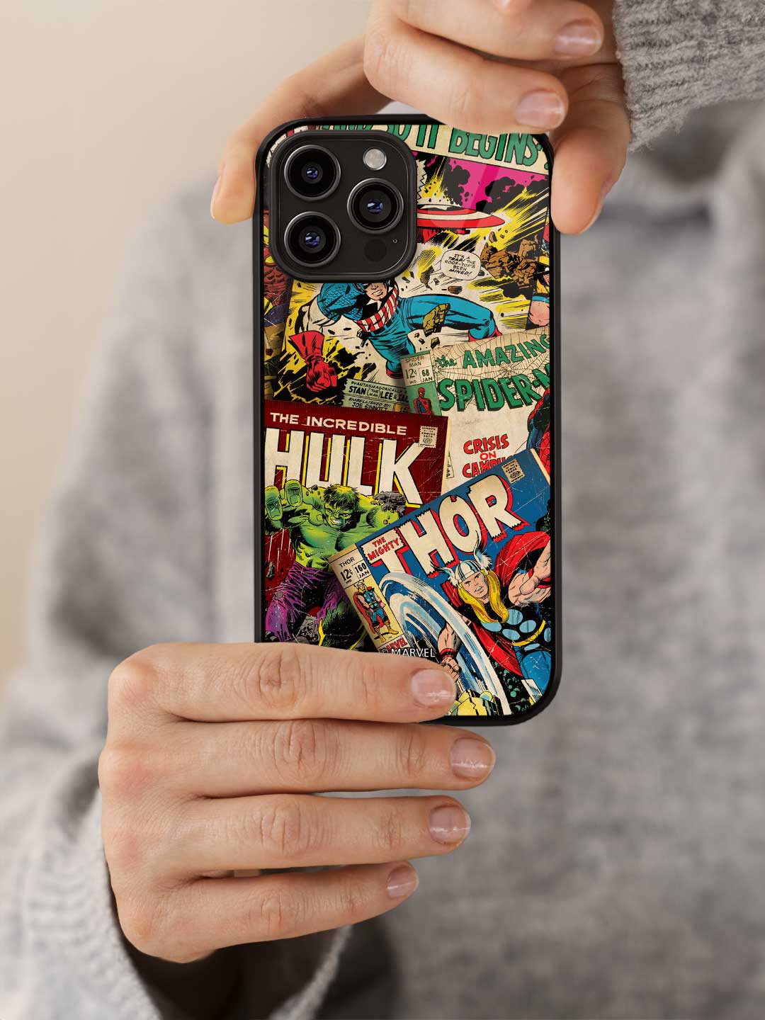 Marvel Comics Collection - iPhone 15 Pro Max Glass Cover