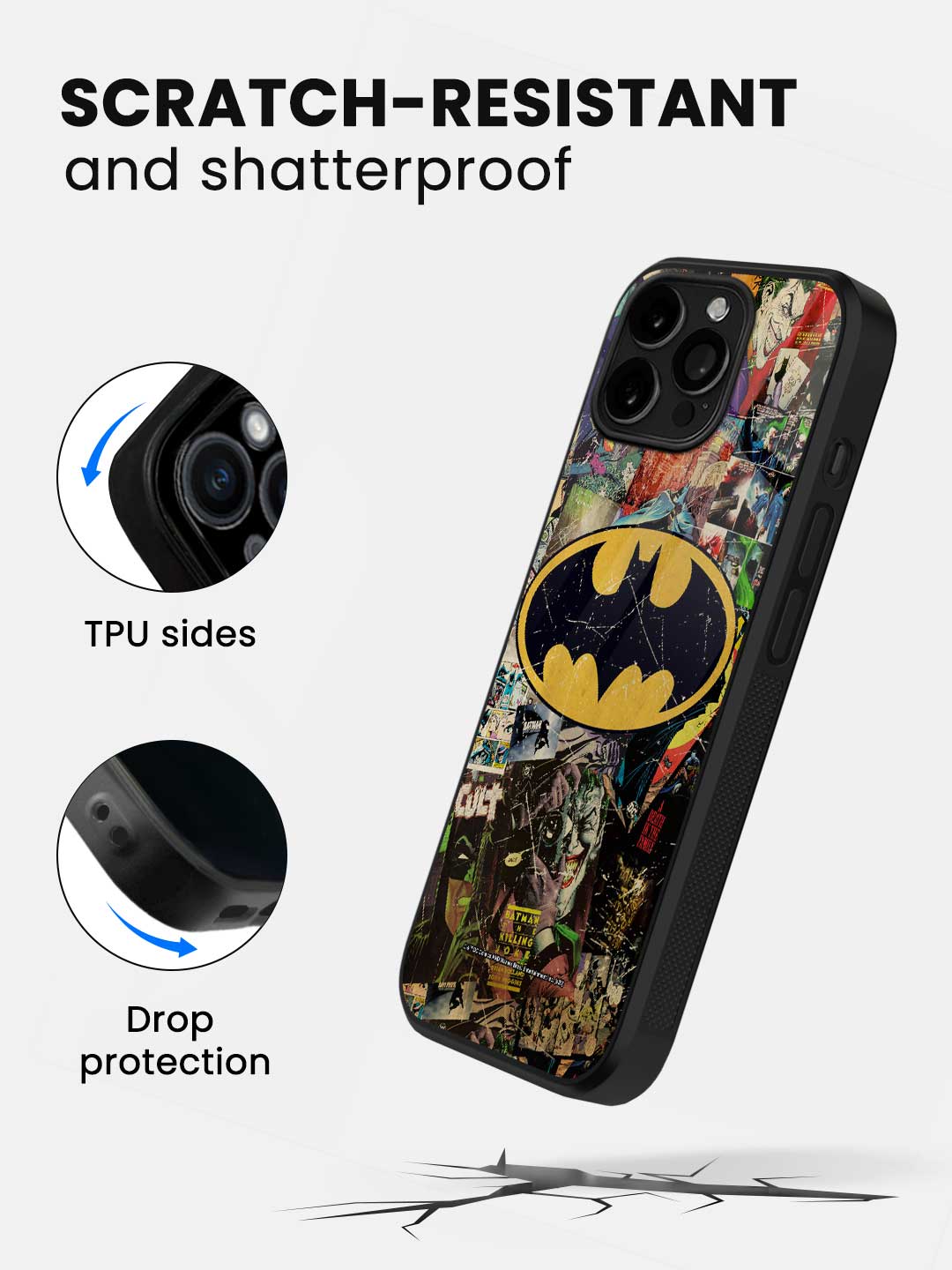 Comic Bat - iPhone 14 Pro Glass Cover