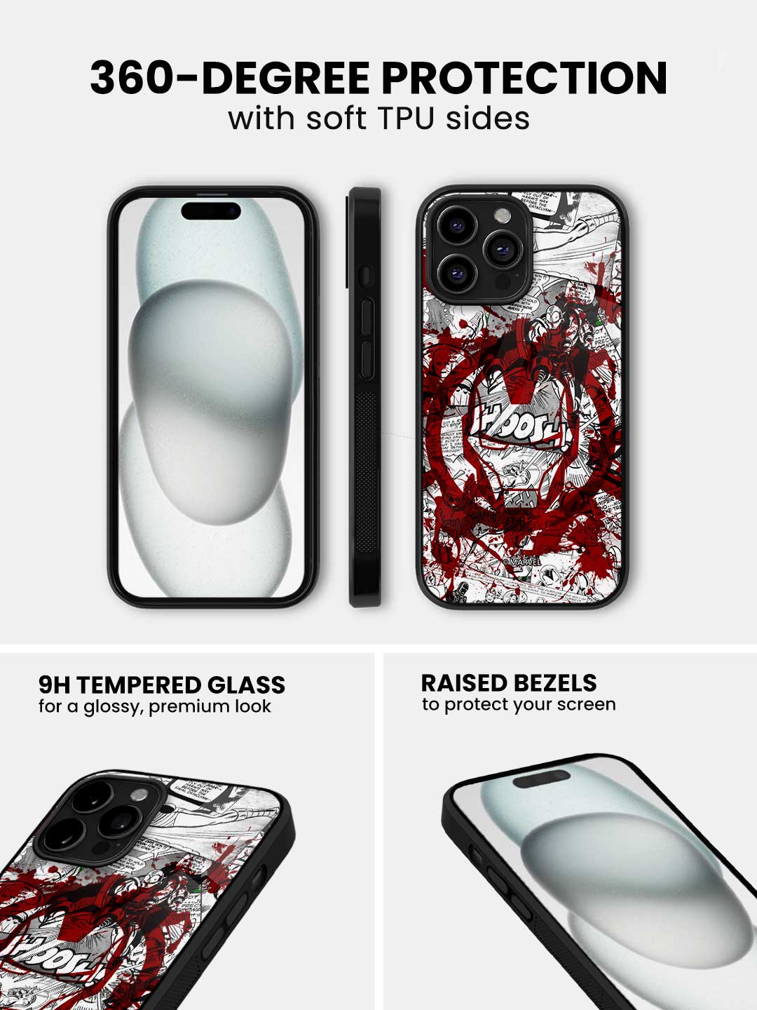 Splash Out Iron Man - iPhone 15 Pro Glass Cover