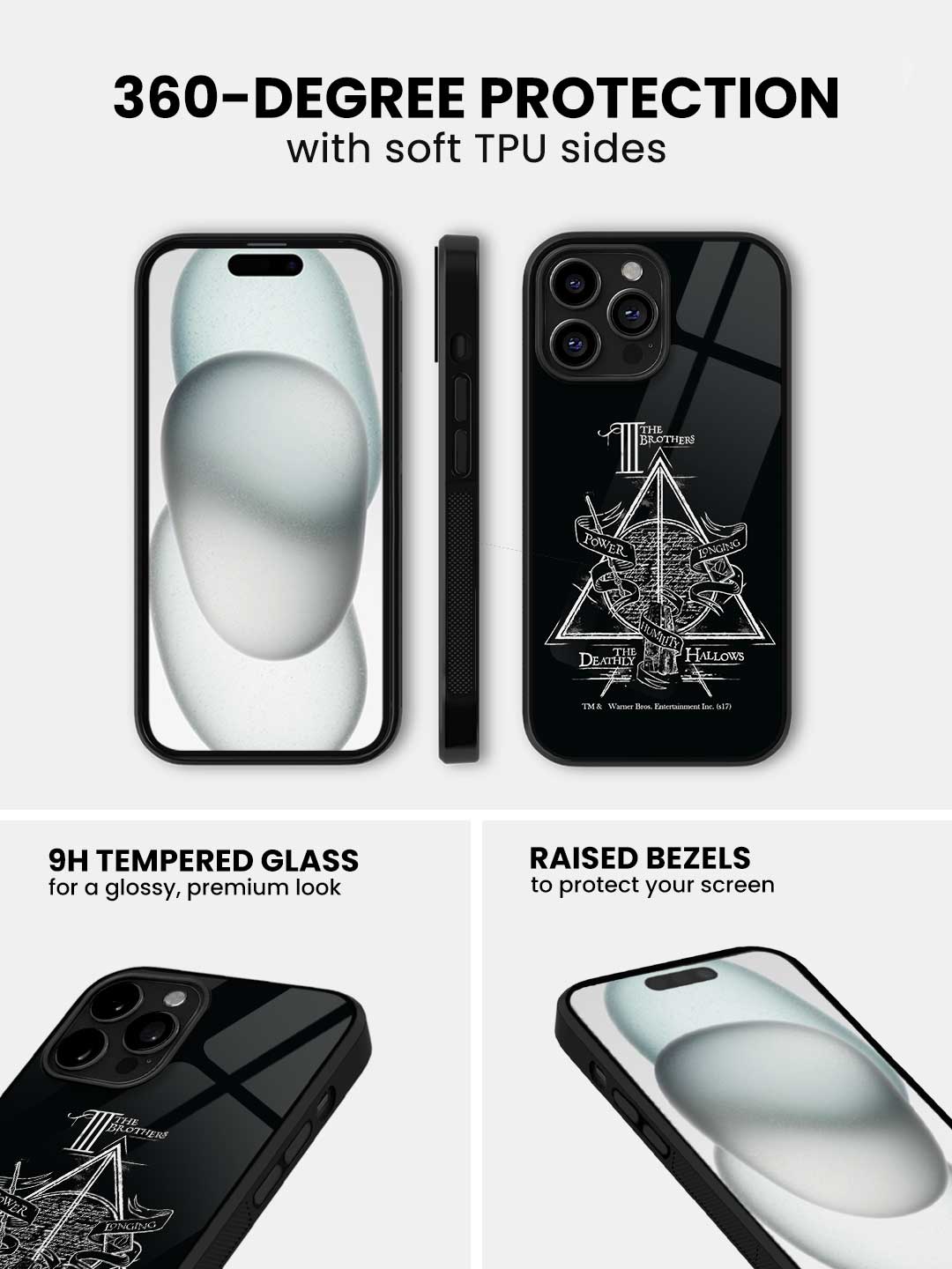 The Deathly Hallows - iPhone 15 Pro Glass Cover