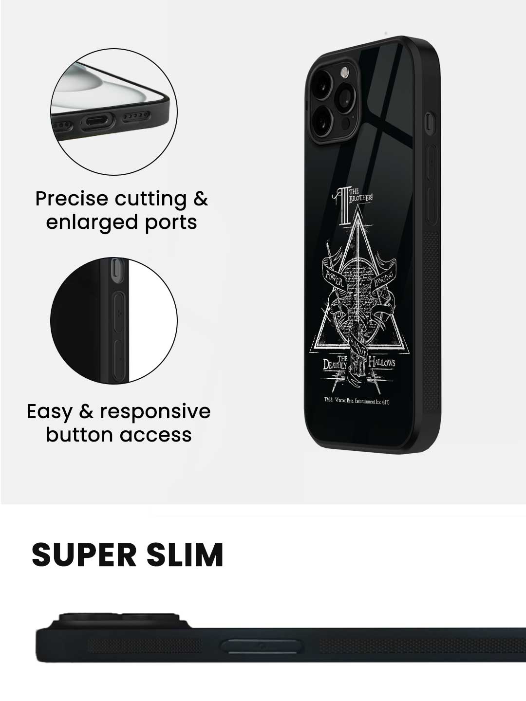 The Deathly Hallows - iPhone 15 Pro Glass Cover