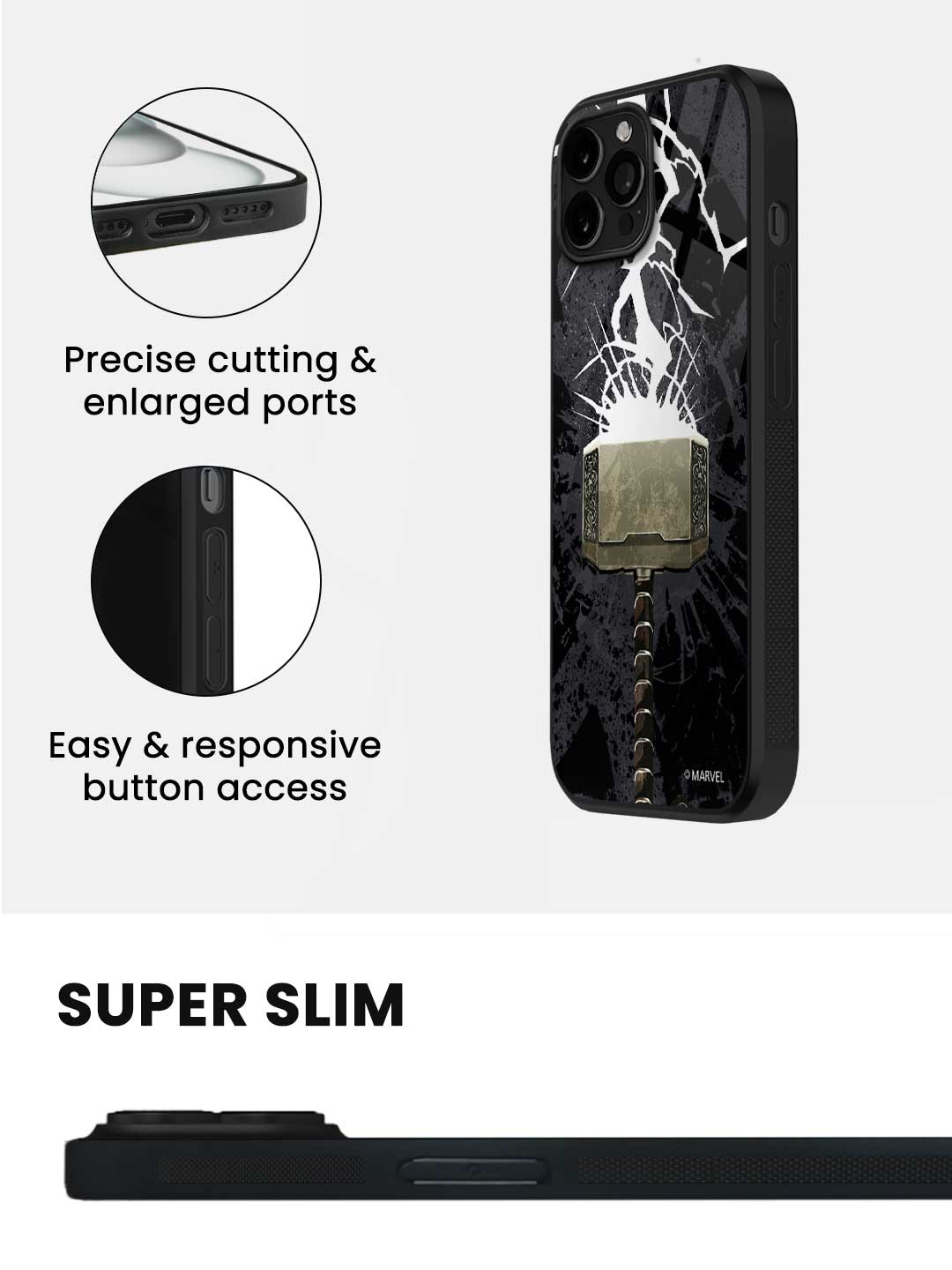 The Thunderous Hammer - iPhone 15 Pro Glass Cover