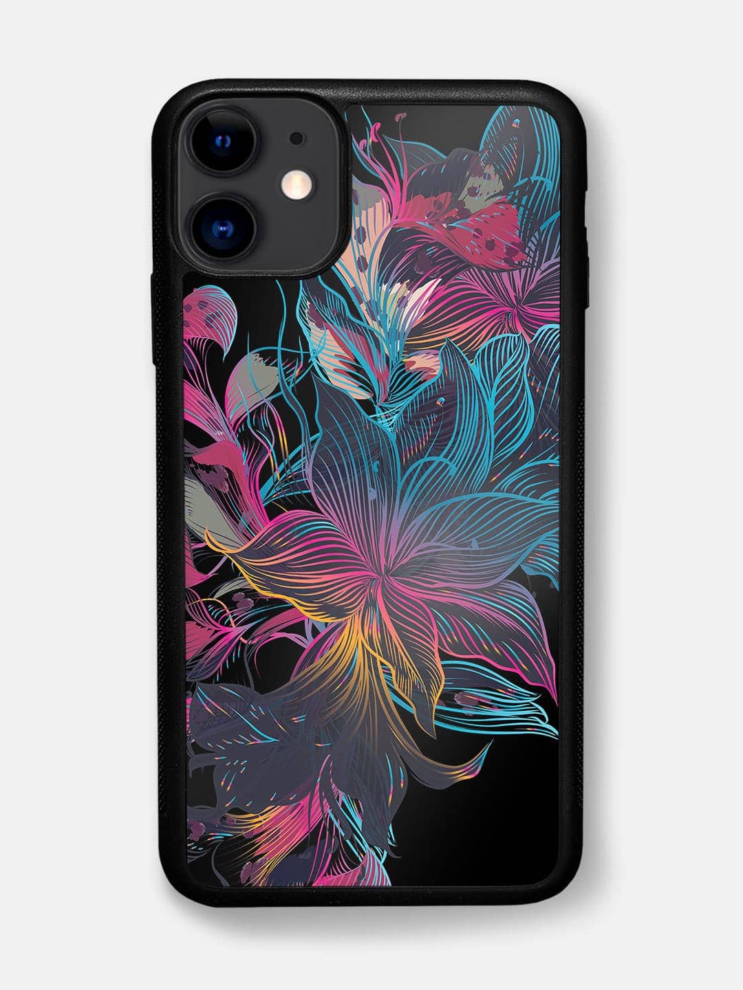 Neon Flowers - iPhone 11 Cover