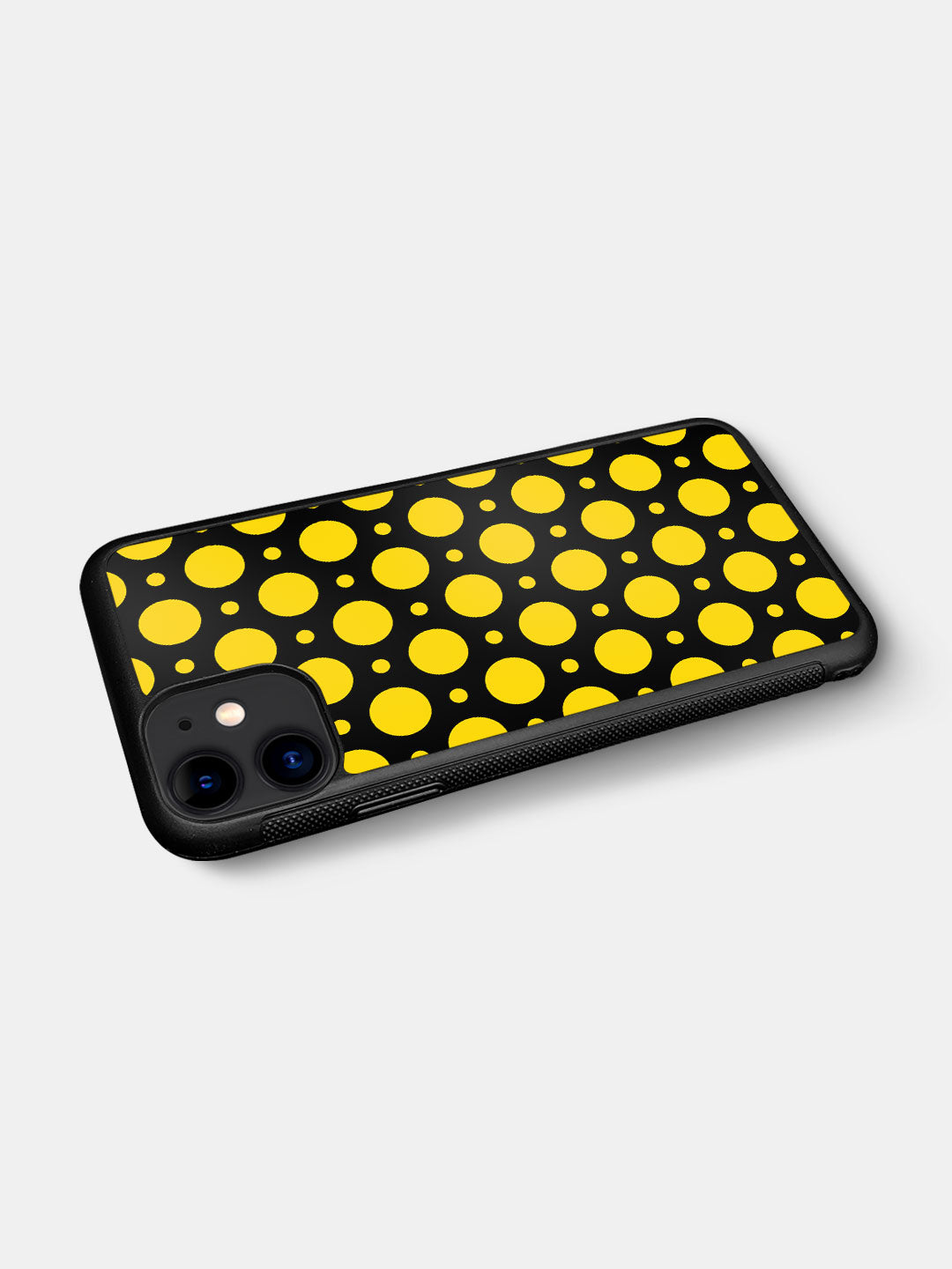 Polka Dot Black Yellow - iPhone 11 Cover