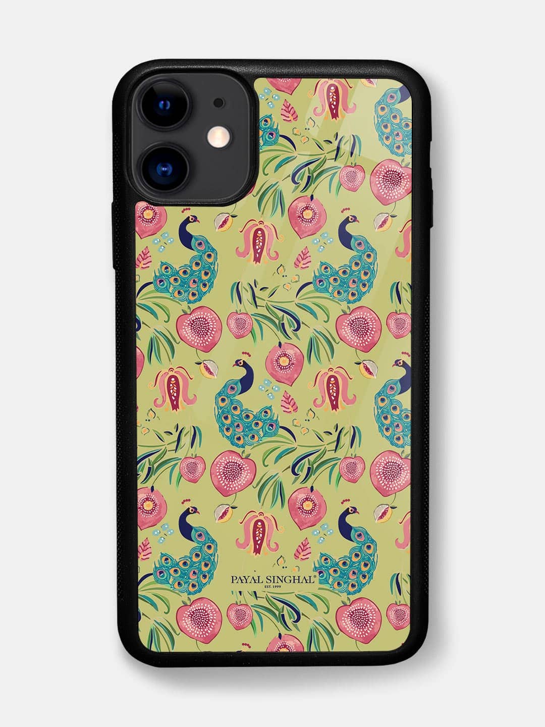 Payal Singhal Anaar and Mor Olive - iPhone 11 Glass Cover