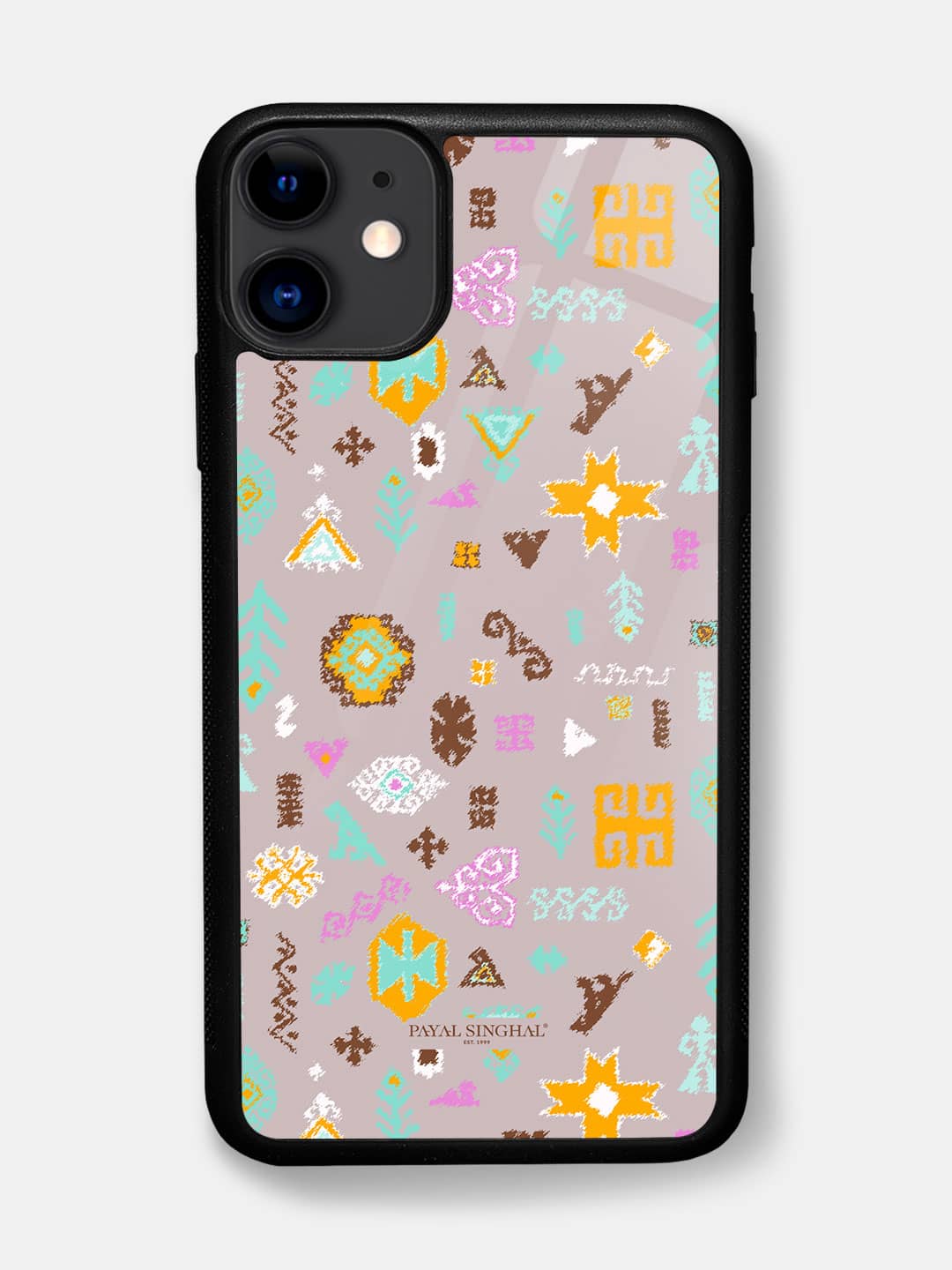 Payal Singhal Bandhani Kilim Lavender Orange - iPhone 11 Glass Cover