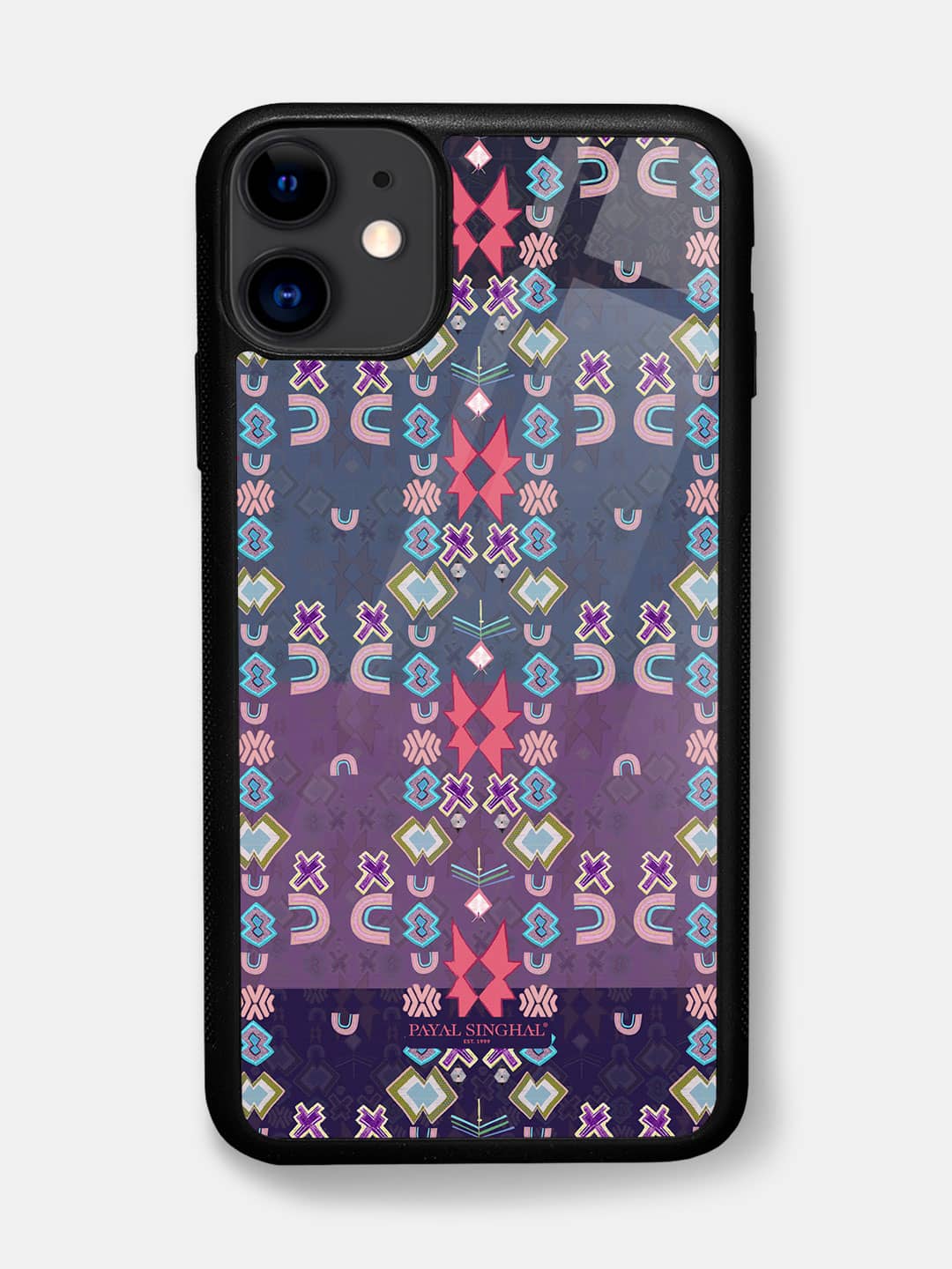 Payal Singhal Ikat Star Purple Small - iPhone 11 Glass Cover