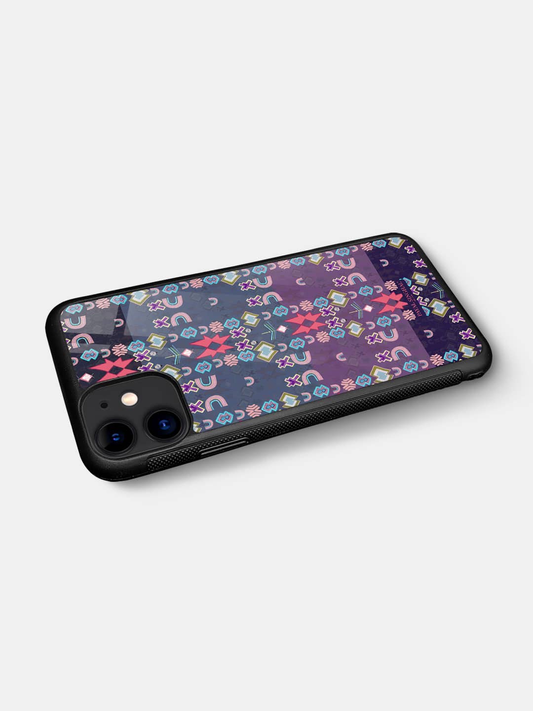 Payal Singhal Ikat Star Purple Small - iPhone 11 Glass Cover
