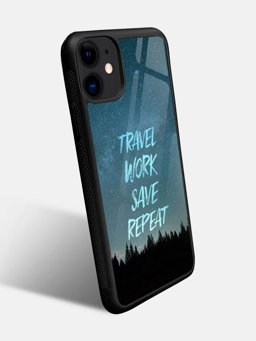 Travel Work Save Repeat - iPhone 11 Glass Cover