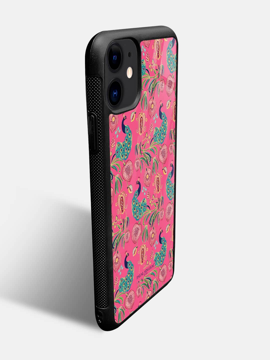 Payal Singhal Anaar and Mor Pink - iPhone 11 Glass Cover