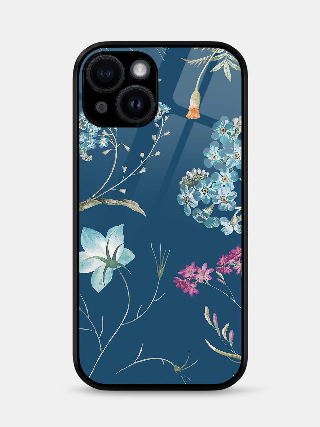 Azure Blooms - iPhone 13 Glass Cover