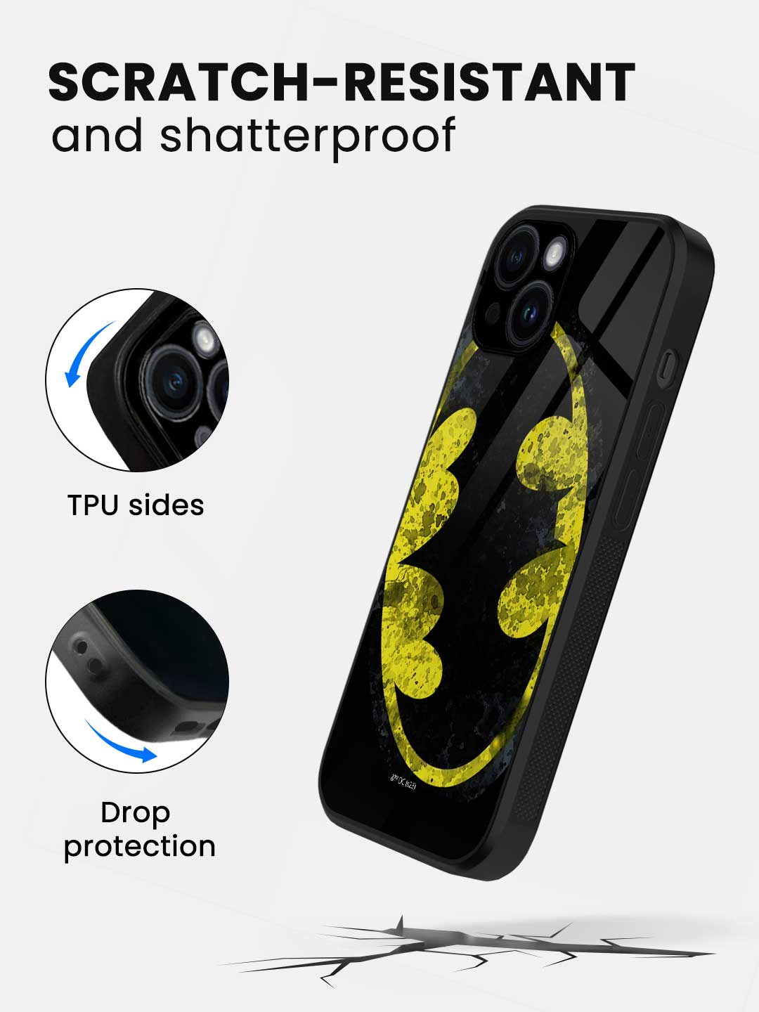 Batman Splatter - iPhone 13 Glass Cover