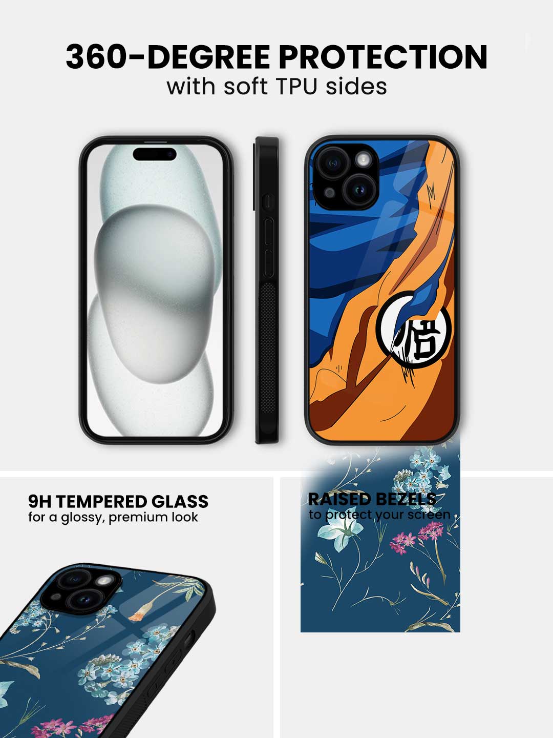 Azure Blooms - iPhone 13 Glass Cover