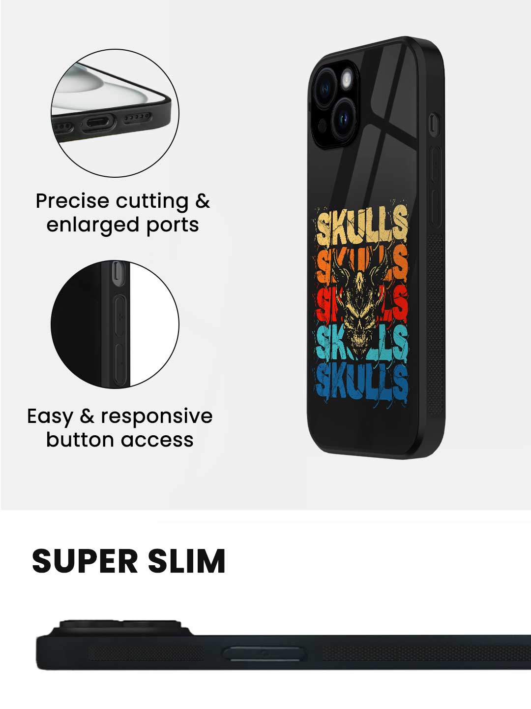 Skulls - iPhone 13 Glass Cover