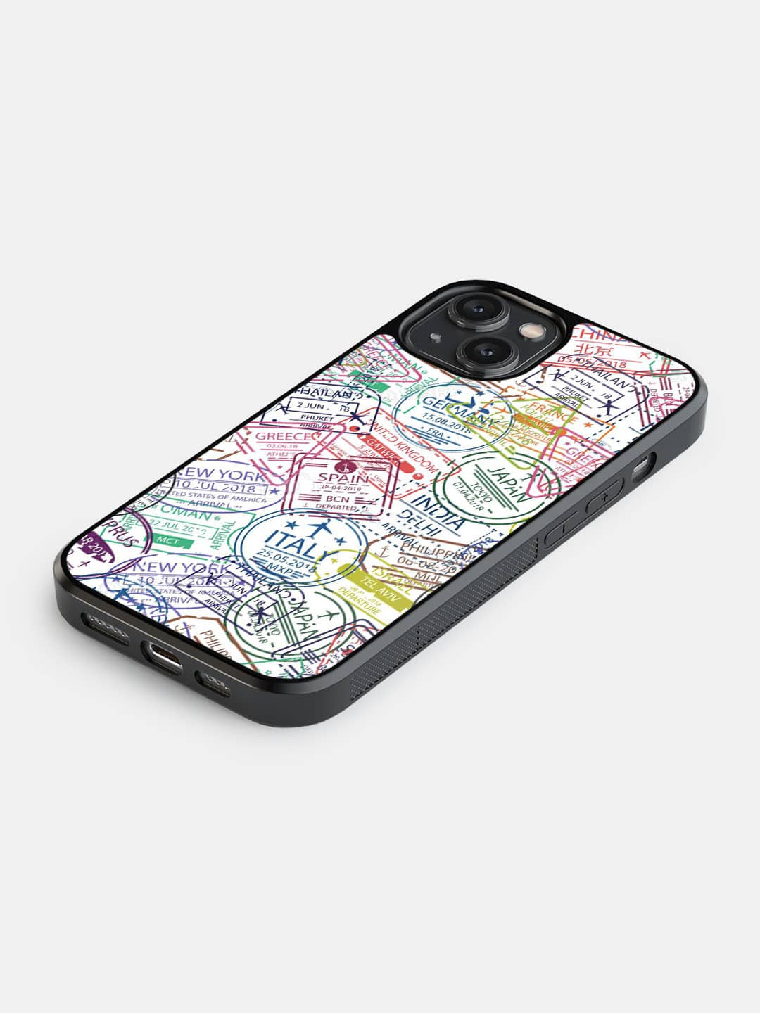 Immigration Stamps White - iPhone 14 Cover