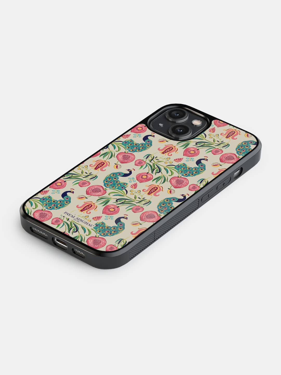 Payal Singhal Anaar and Mor Beige - iPhone 14 Bumper Cover