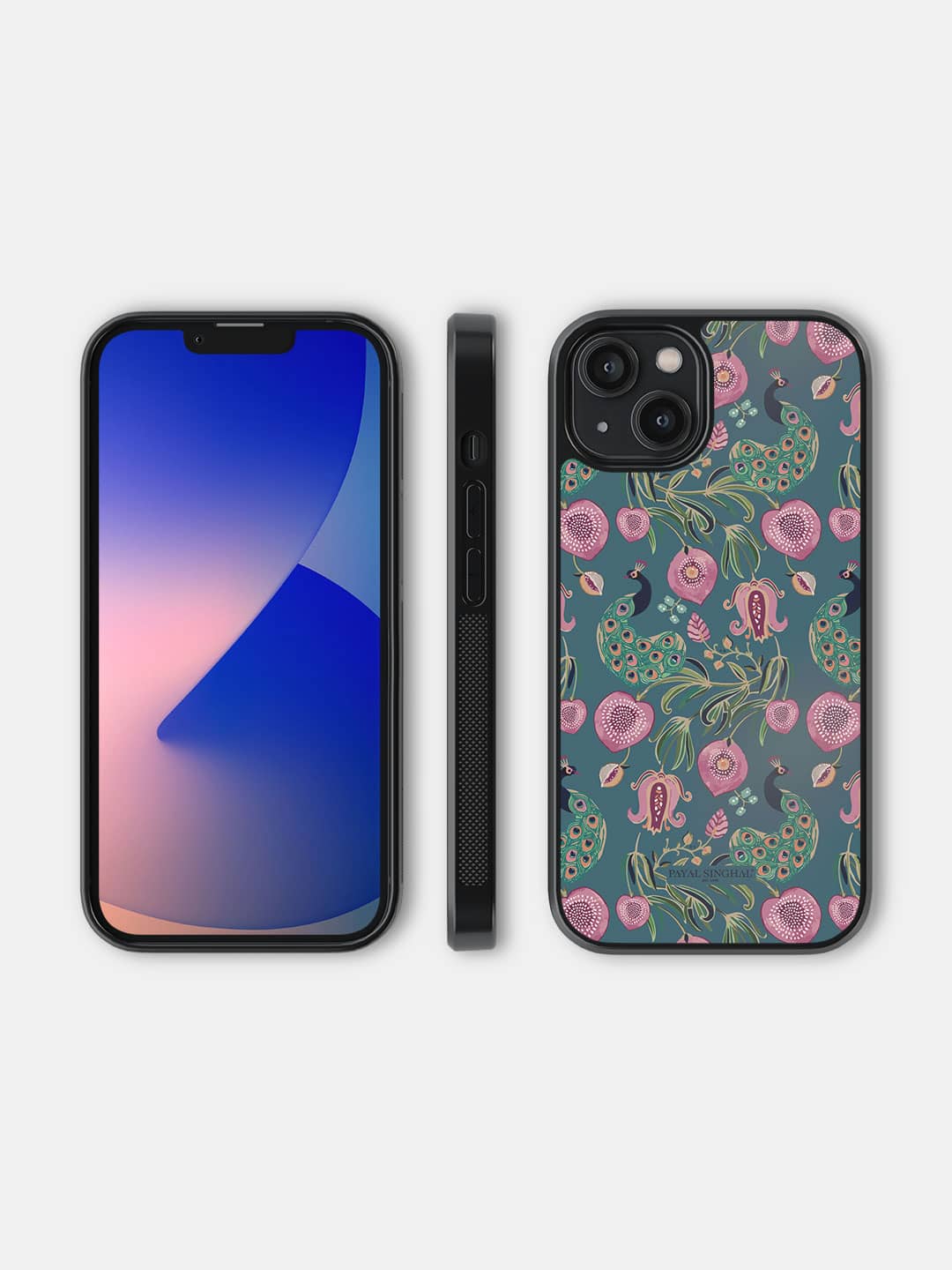 Payal Singhal Anaar and Mor Blue - iPhone 14 Bumper Cover