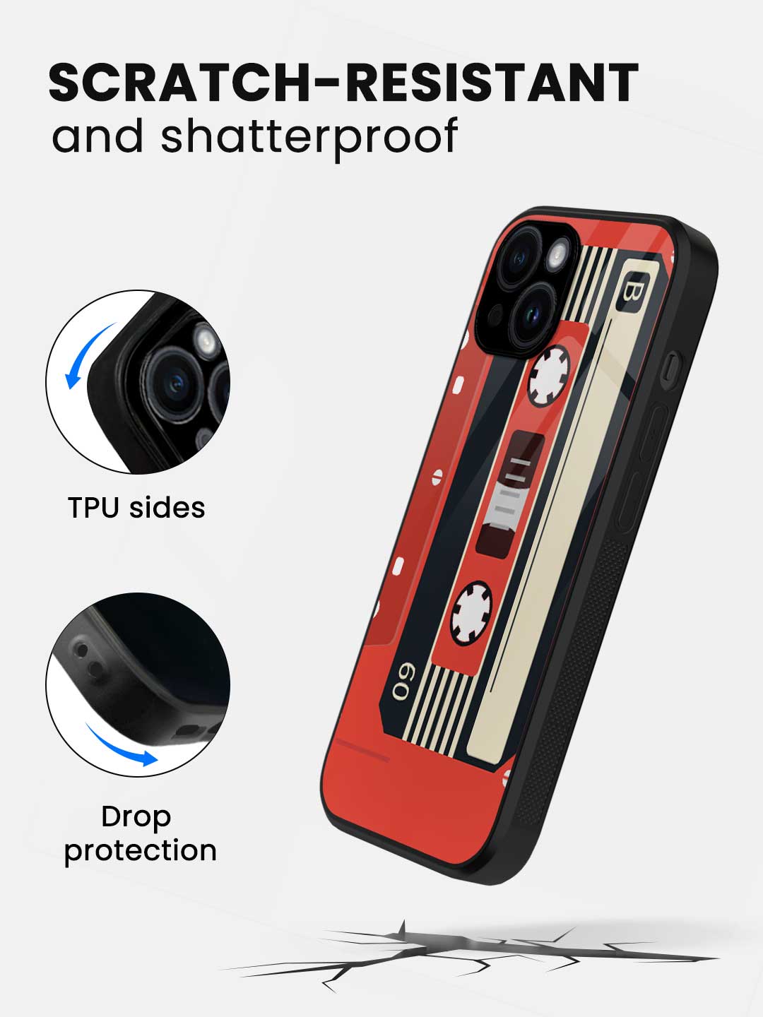 Cassette Red - iPhone 14 Glass Cover