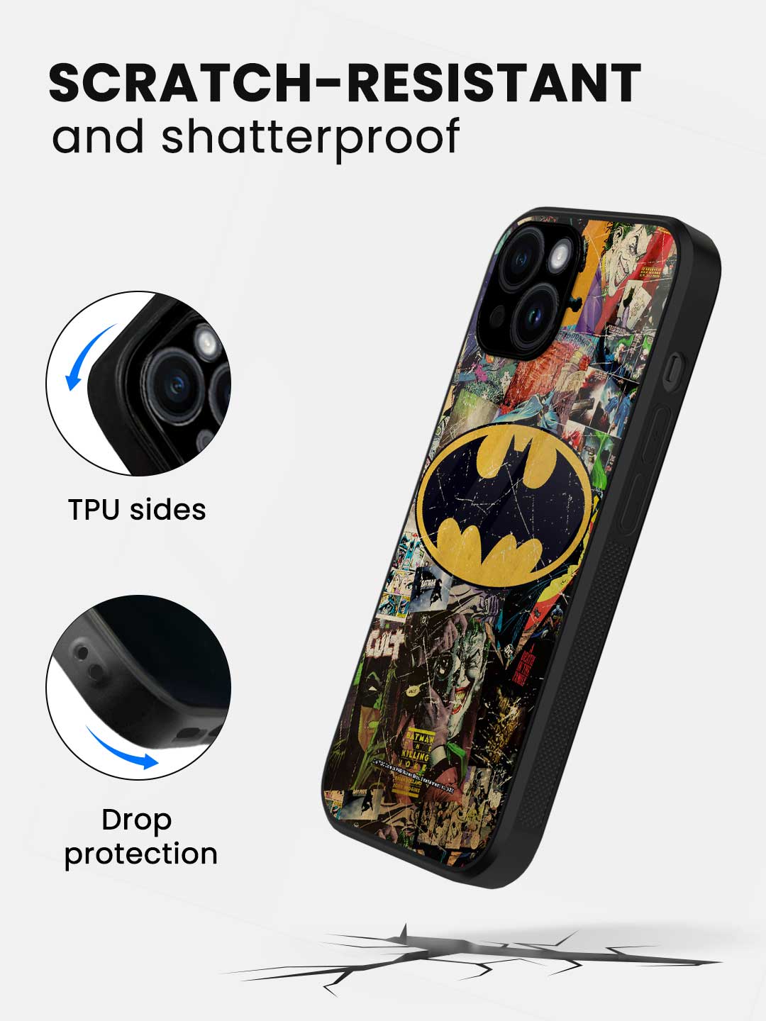 Comic Bat - iPhone 14 Glass Cover