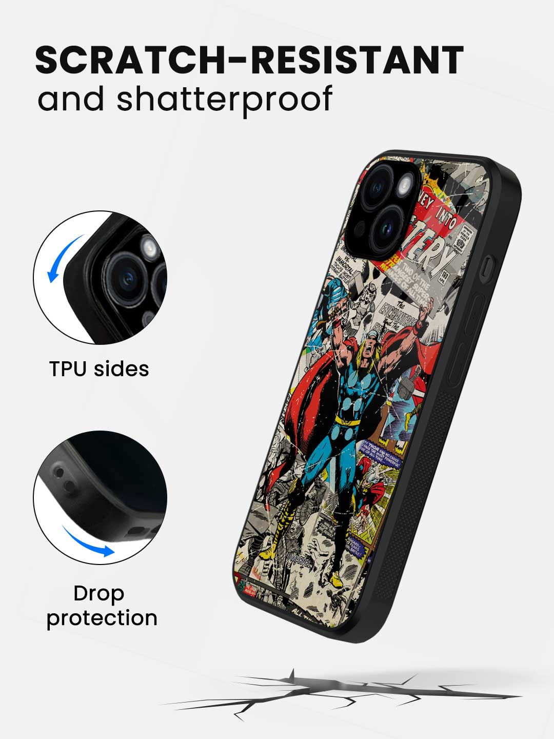 Comic Thor - iPhone 14 Glass Cover