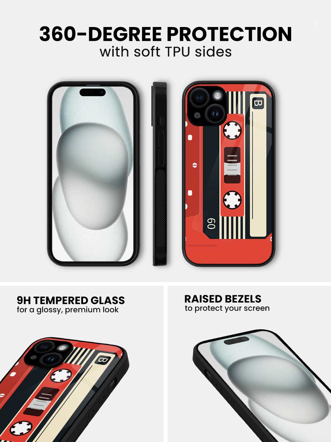 Cassette Red - iPhone 14 Glass Cover