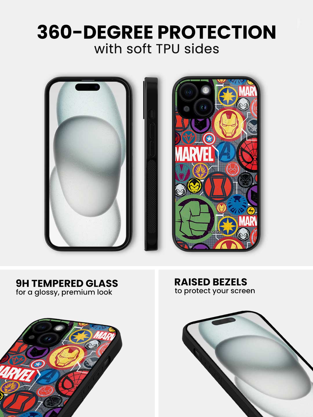 Marvel Iconic Mashup - iPhone 14 Glass Cover