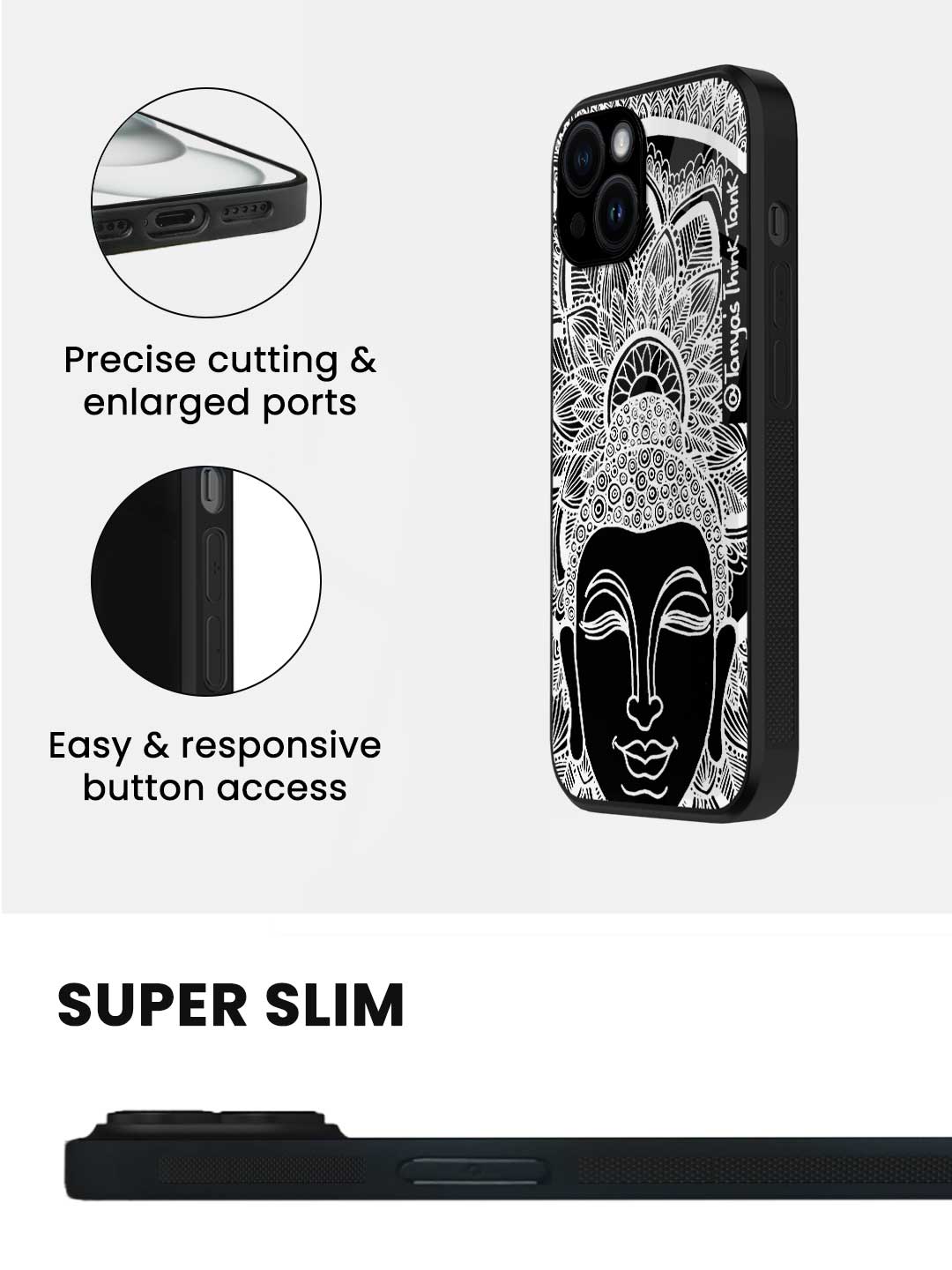 Buddha White - iPhone 14 Glass Cover