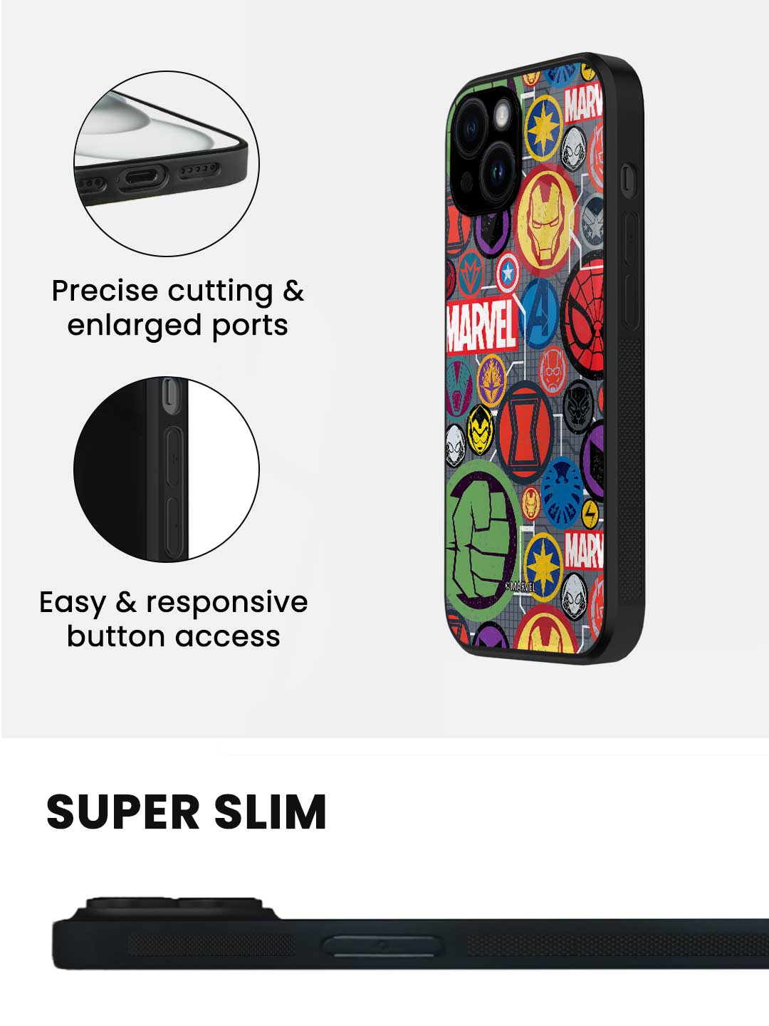 Marvel Iconic Mashup - iPhone 14 Glass Cover