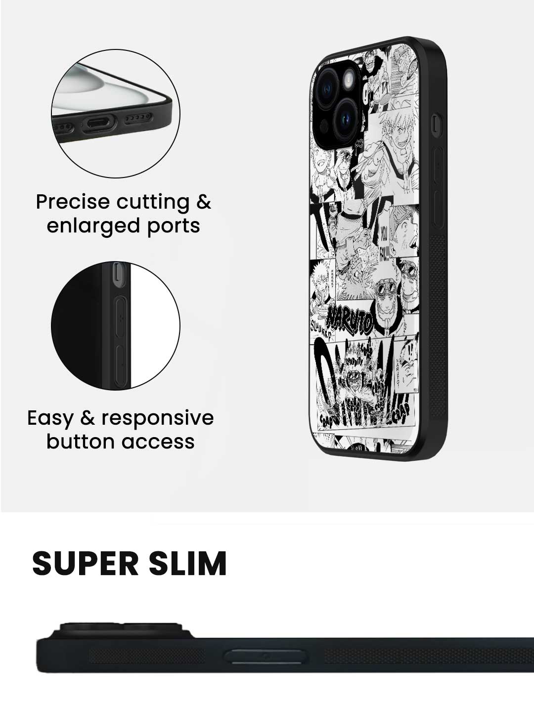 Naruto Collage - iPhone 15 Glass Cover