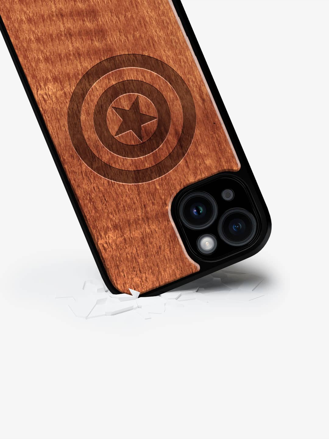 American Shield - iPhone 14 Walnut Wood Cover