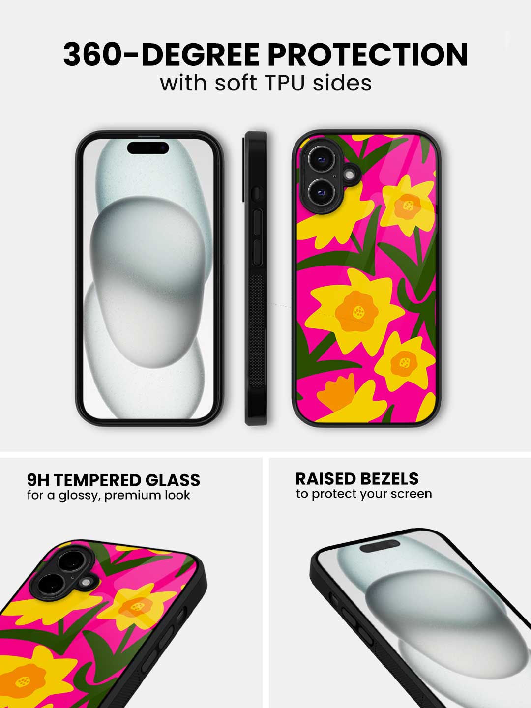 Blossom Breeze Pink - iPhone 16 Glass Cover