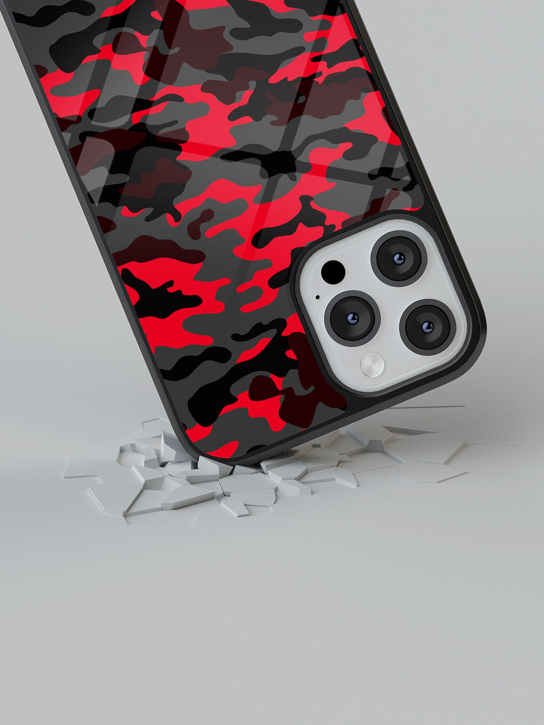 Camo Red - iPhone 13 Pro Max Glass Cover