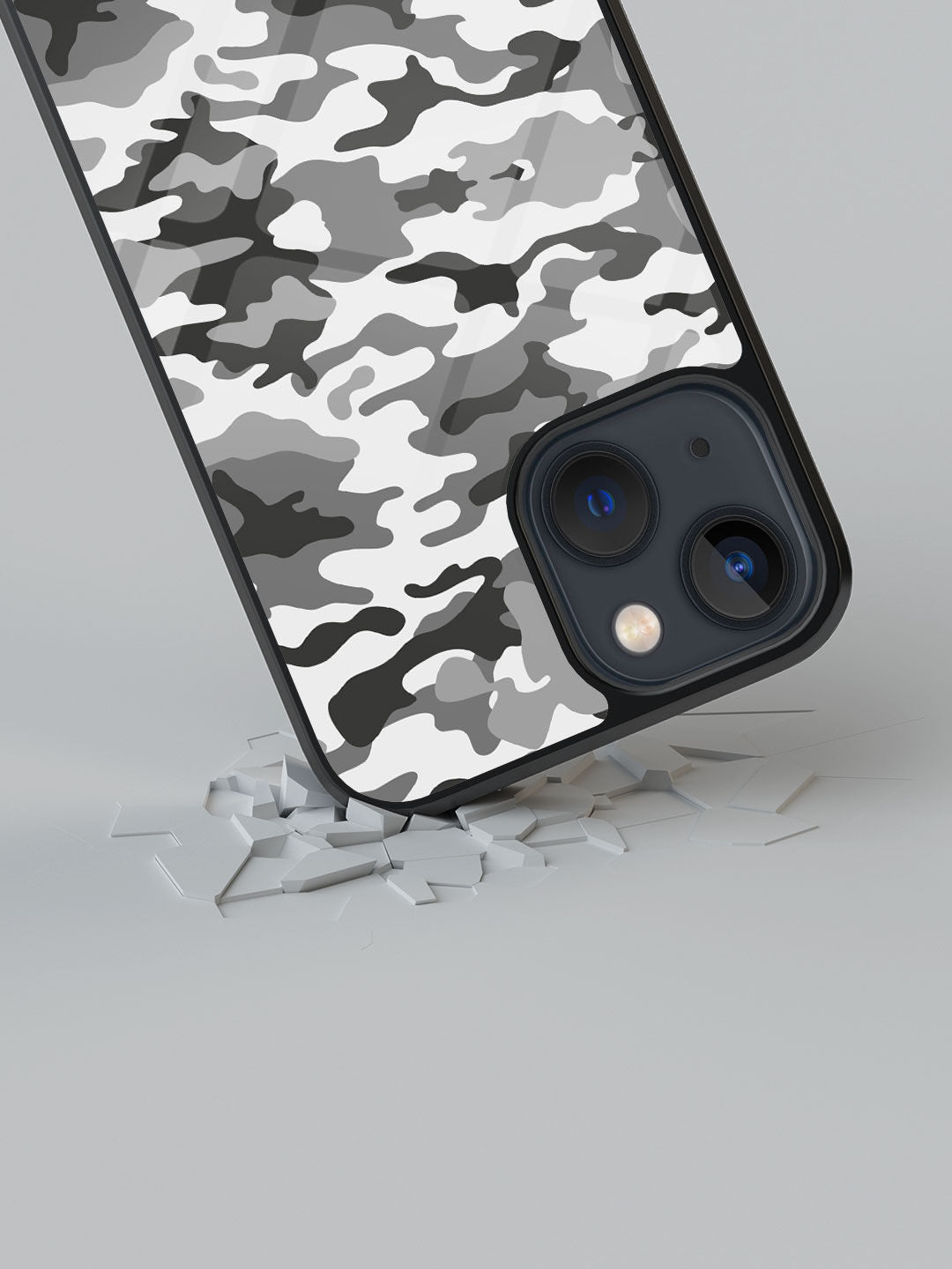 Camo Grey - iPhone 13 Mini Glass Cover