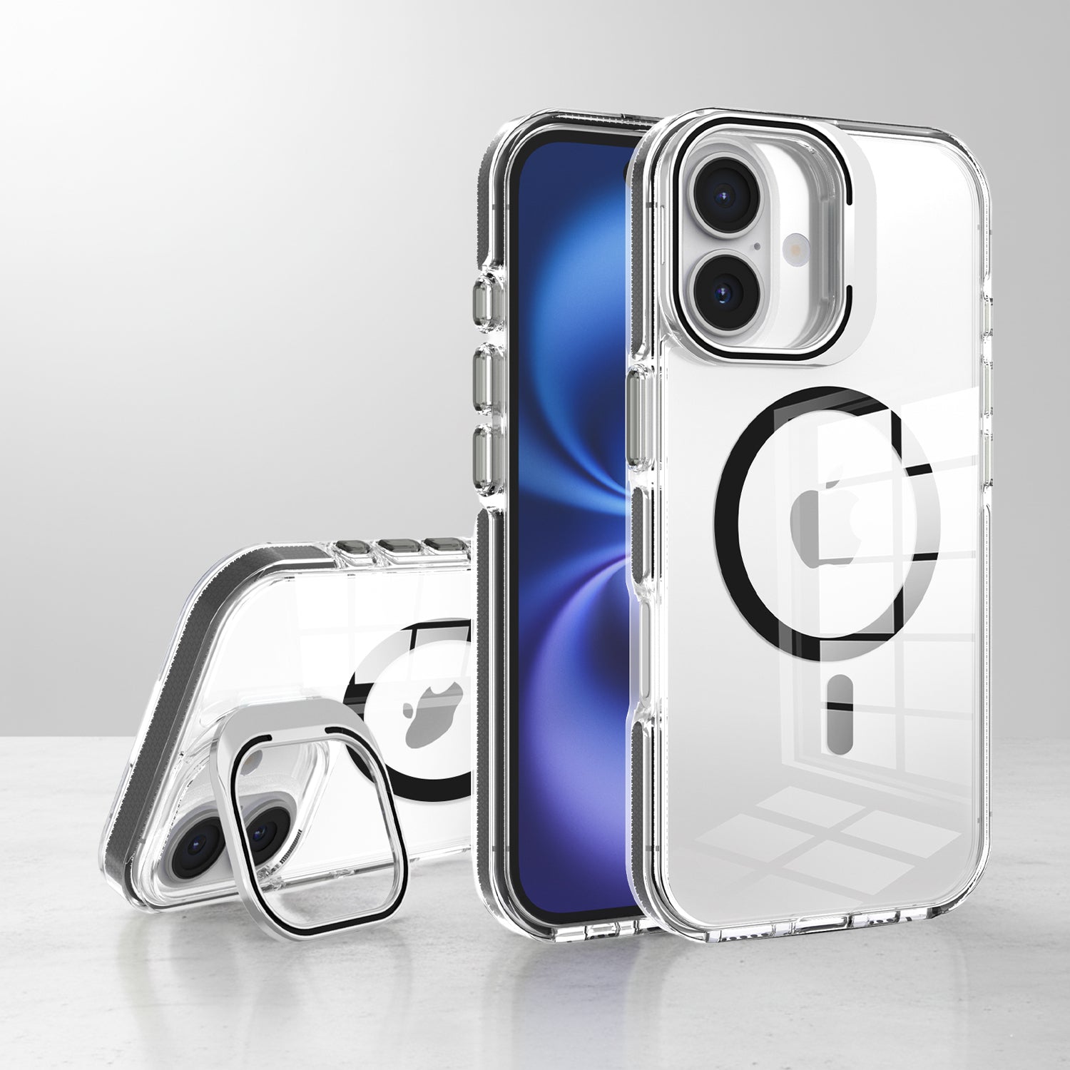 Basics - iPhone 17 Cover - Clear Kickstand