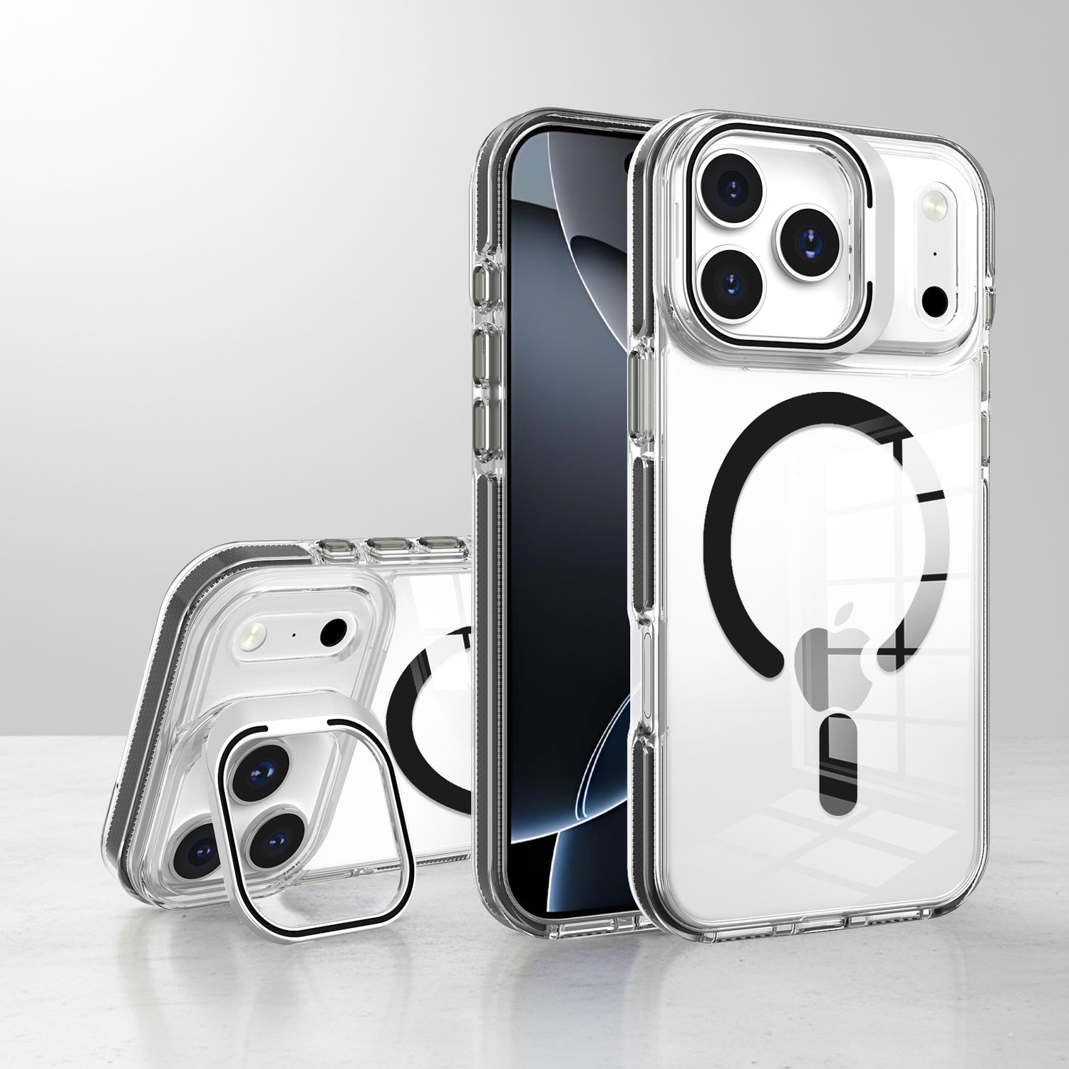 Basics - iPhone 17 Pro Cover - Clear Kickstand